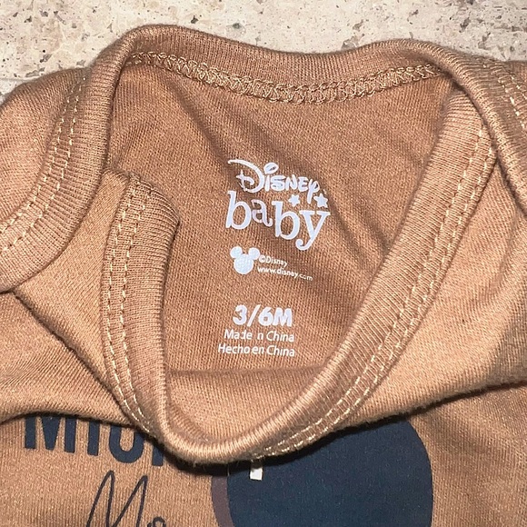 Mickey Mouse Disney Brown Onesie 3-6 months infant baby - Picture 3 of 6